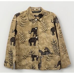 New Identity Women's Size Small Long Sleeve‎ Button Down Safari Jacket Cotton